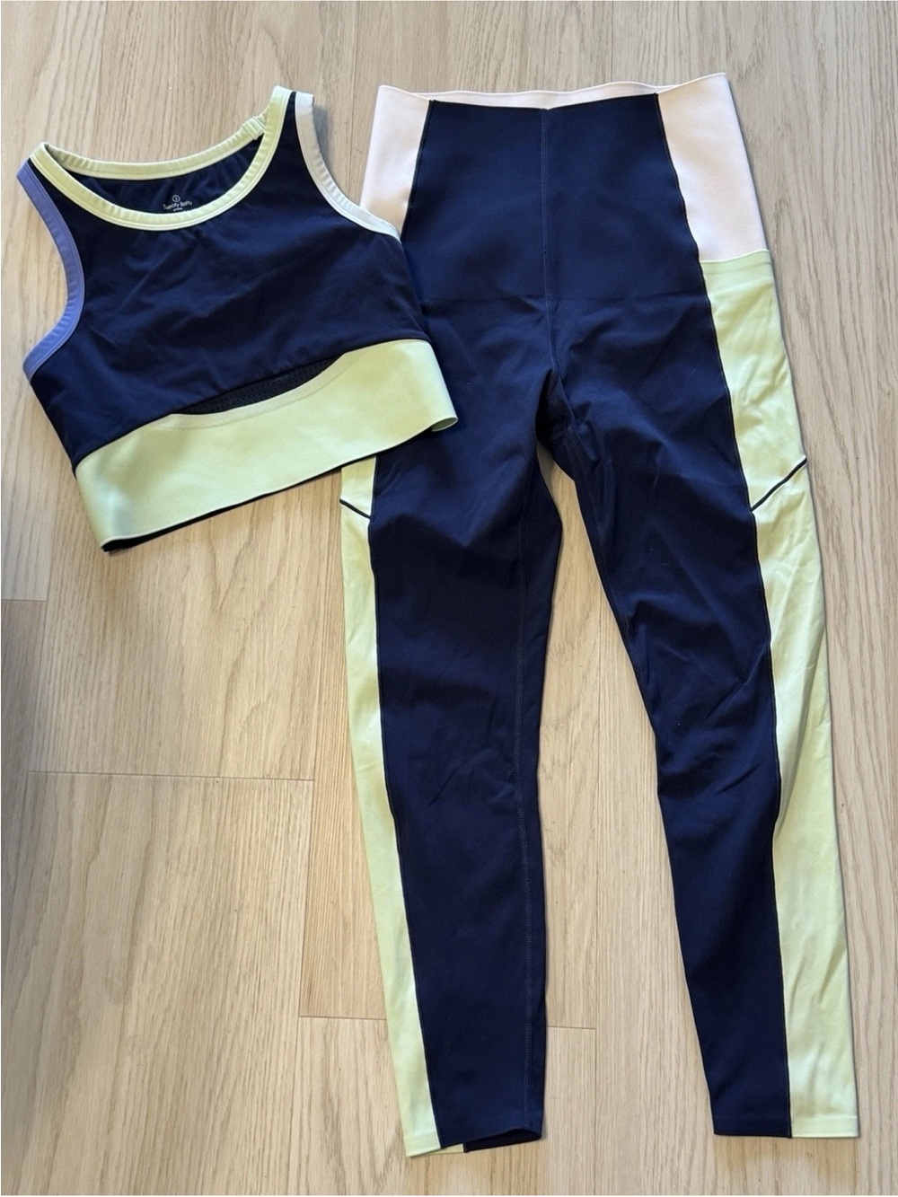 Sweaty Betty Power Sports Bra & 7/8 length leggings Colorblock Racerback LK new